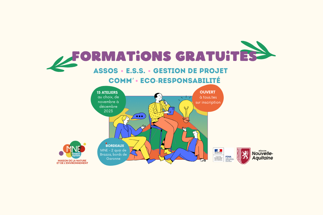 Formations gratuites proposées par la Maison de la Nature et de l’Environnement Bordeaux Aquitaine